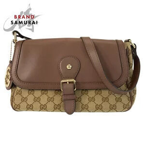Gucci Sukey shoulder bag Pouch Clutch brown beige GG canvas leather